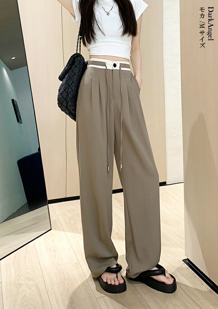 タックワイドパンツ