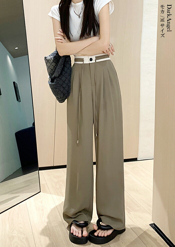 タックワイドパンツ