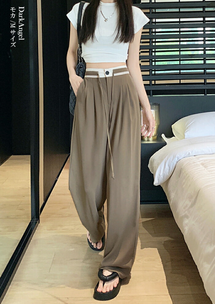 タックワイドパンツ