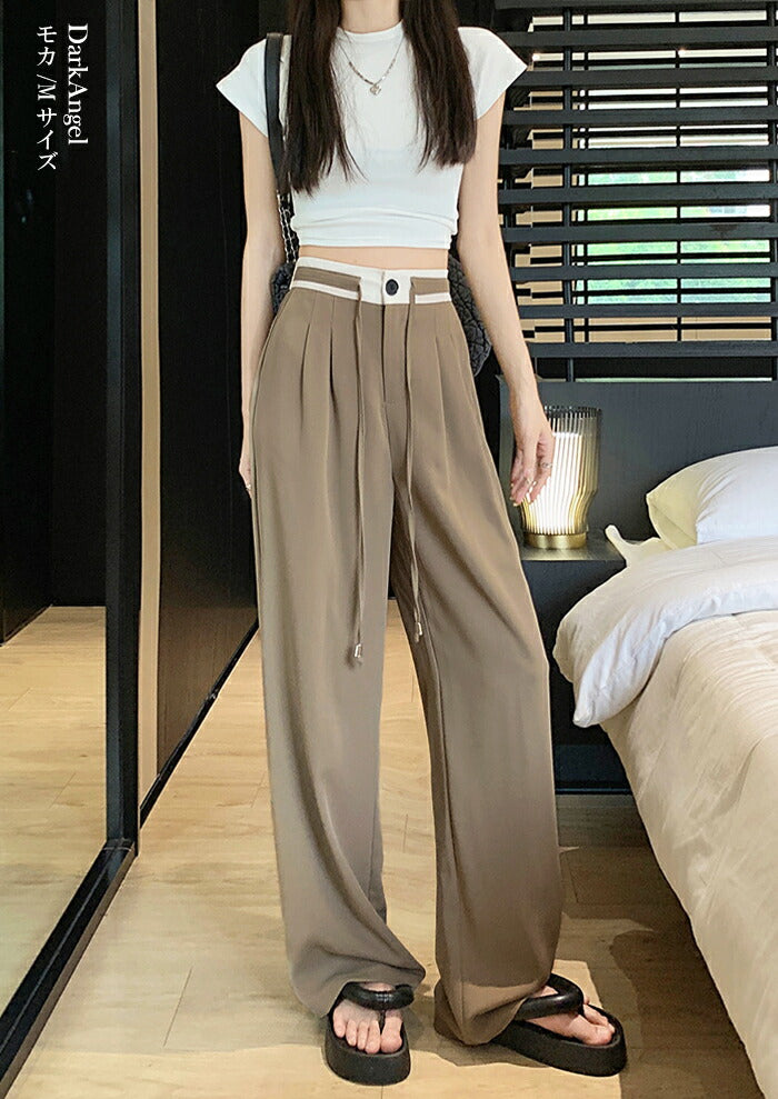 タックワイドパンツ