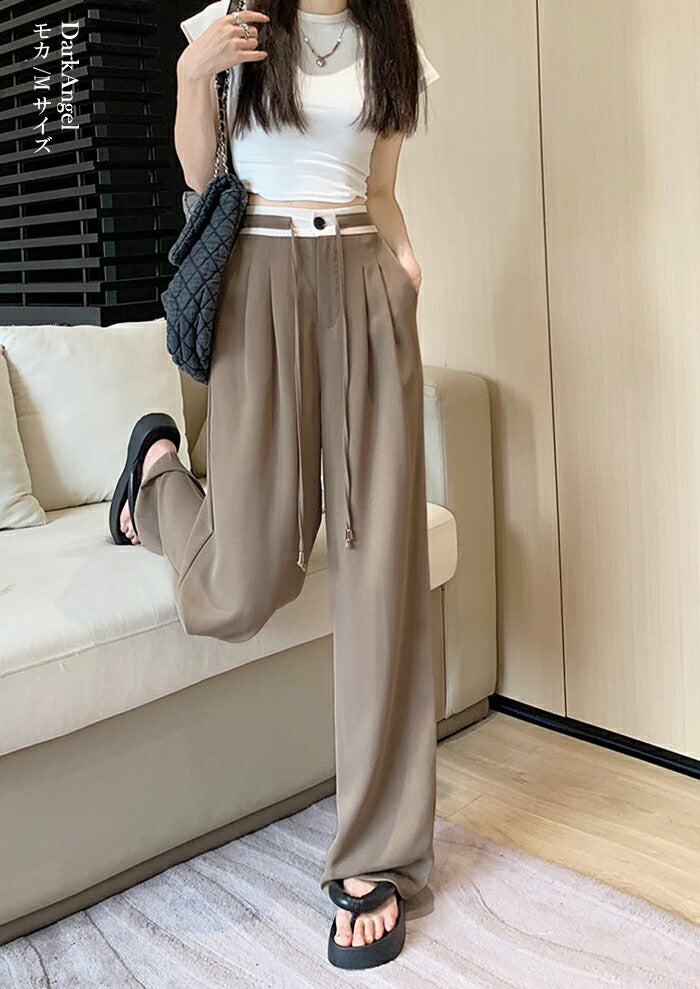 タックワイドパンツ