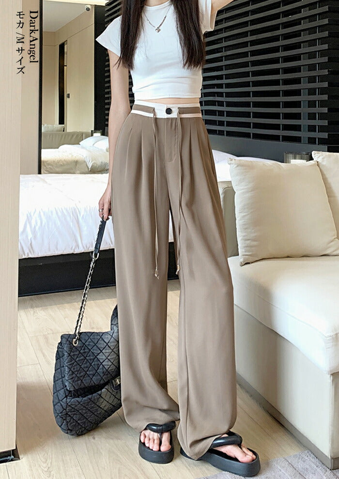 タックワイドパンツ