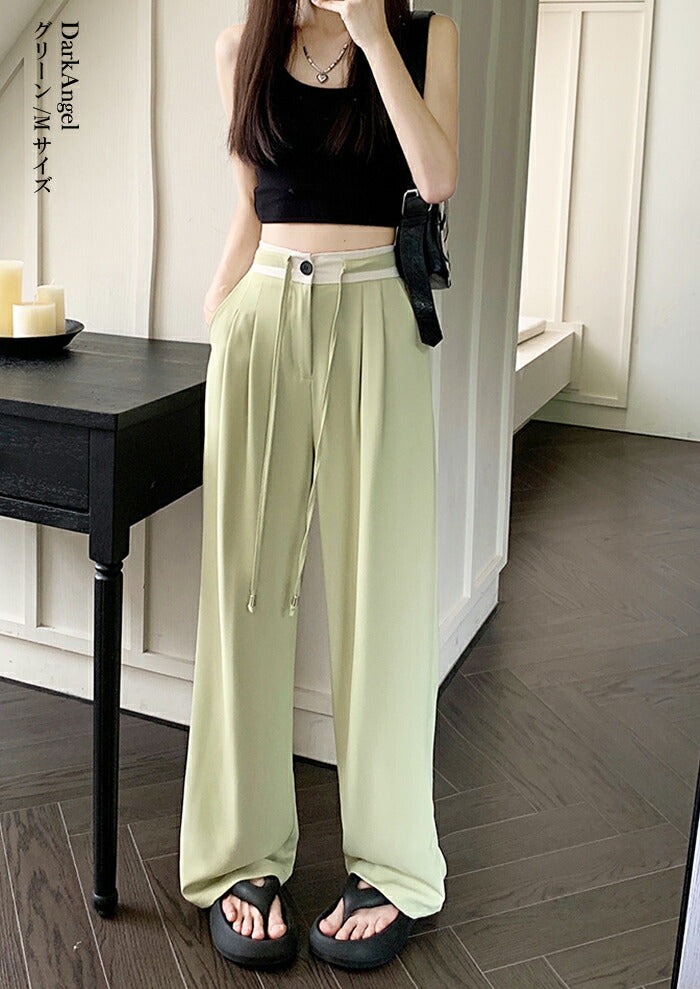 タックワイドパンツ