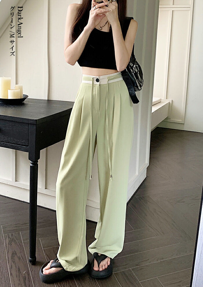 タックワイドパンツ