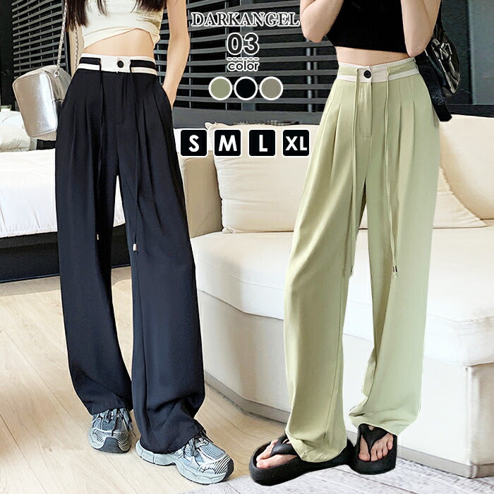 タックワイドパンツ