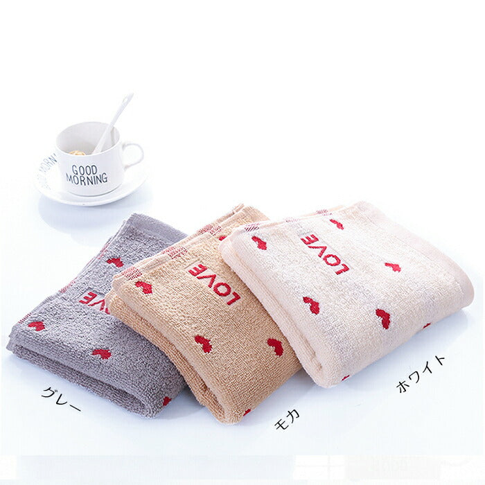 ハート柄タオル