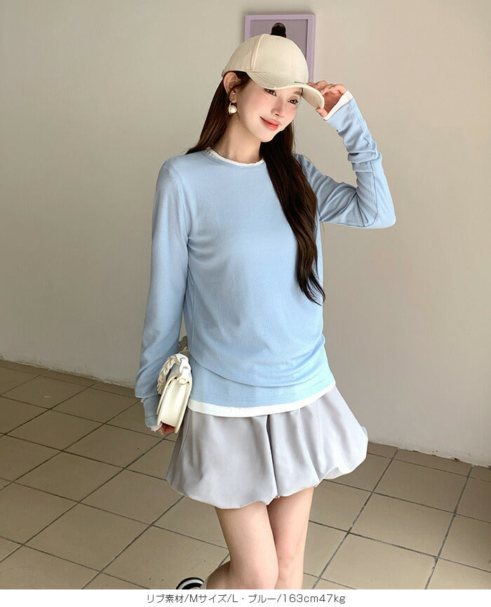 リブシアーロンTシャツ