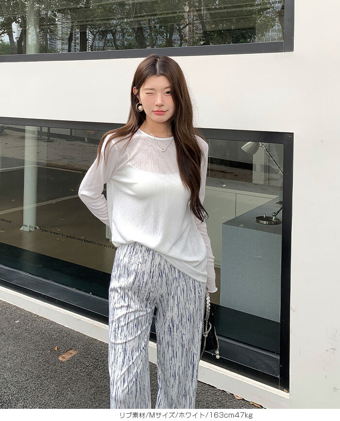 リブシアーロンTシャツ