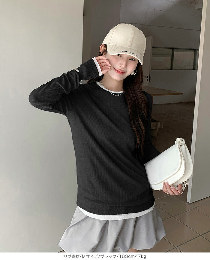 リブシアーロンTシャツ