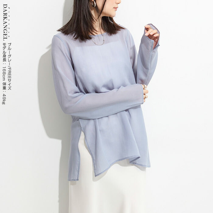 サイドスリットシアーブラウス