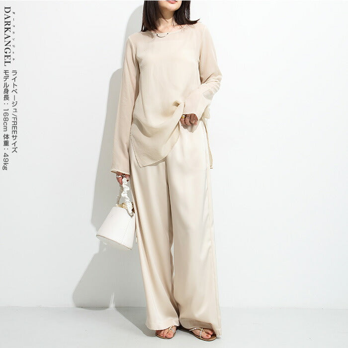 サイドスリットシアーブラウス