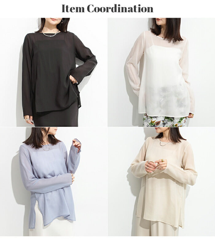 サイドスリットシアーブラウス