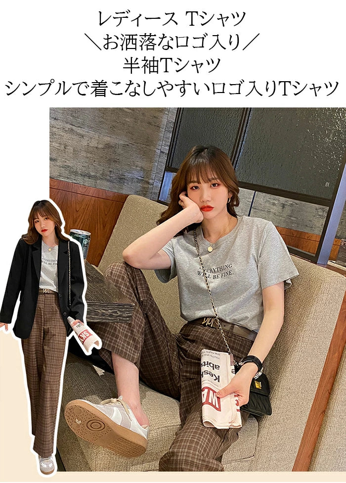 英字ロゴ入り半袖Tシャツ