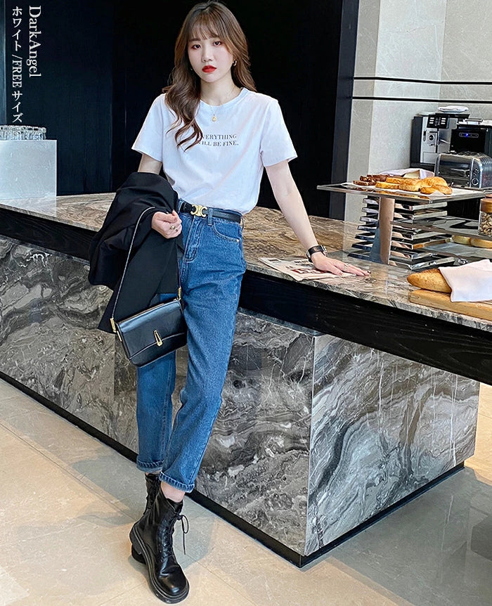 英字ロゴ入り半袖Tシャツ