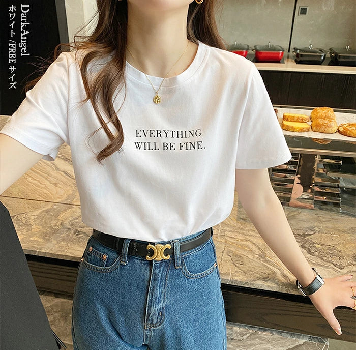 英字ロゴ入り半袖Tシャツ