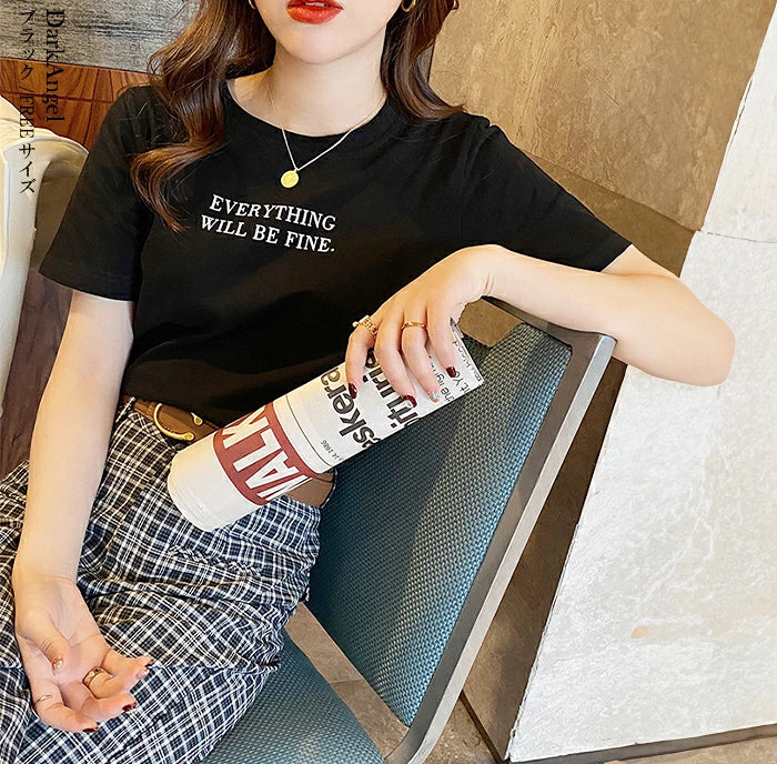 英字ロゴ入り半袖Tシャツ