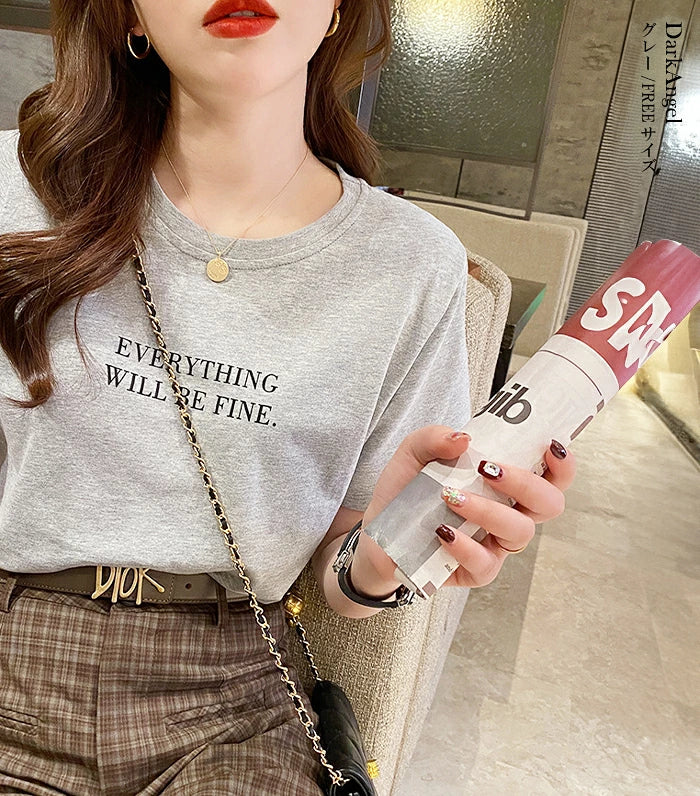 英字ロゴ入り半袖Tシャツ