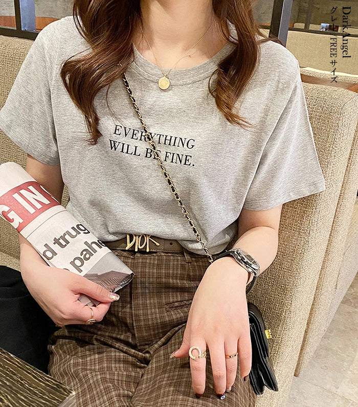 英字ロゴ入り半袖Tシャツ