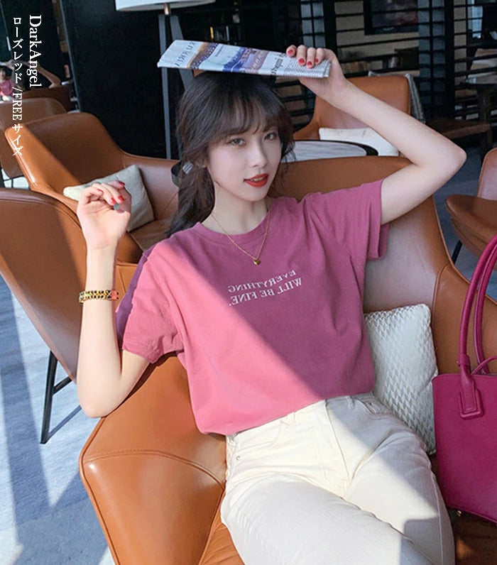 英字ロゴ入り半袖Tシャツ