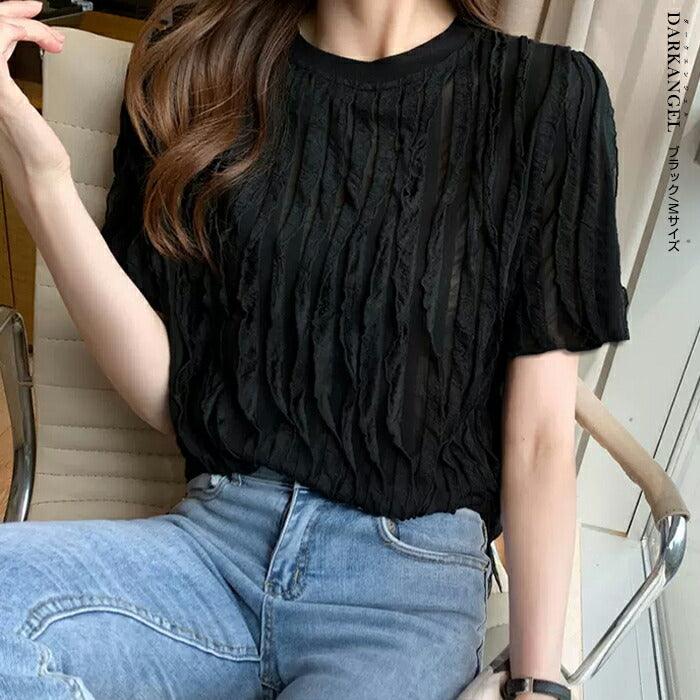 立体ウェーブシアーtシャツ