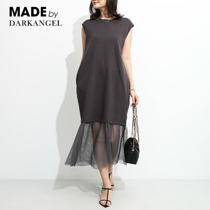 裾チュールワンピース