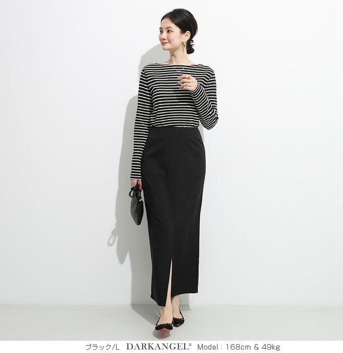 ナロースカート ストレッチ スリット