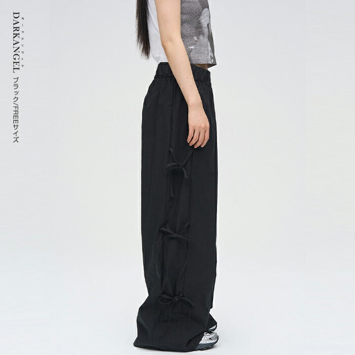 サイドリボンワイドパンツ