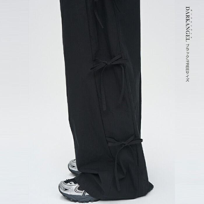 サイドリボンワイドパンツ