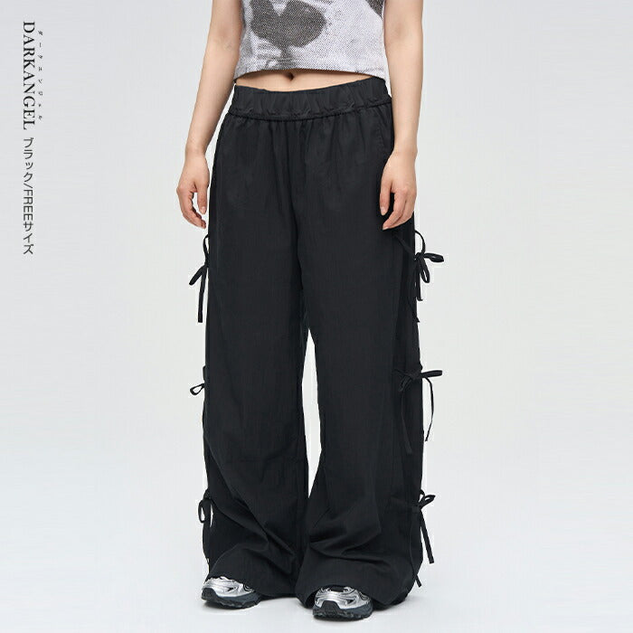 サイドリボンワイドパンツ