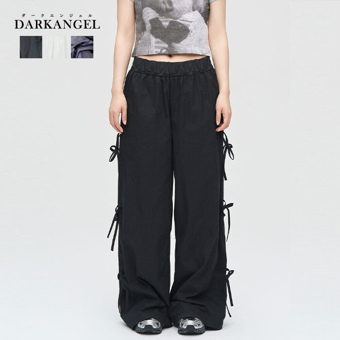 サイドリボンワイドパンツ