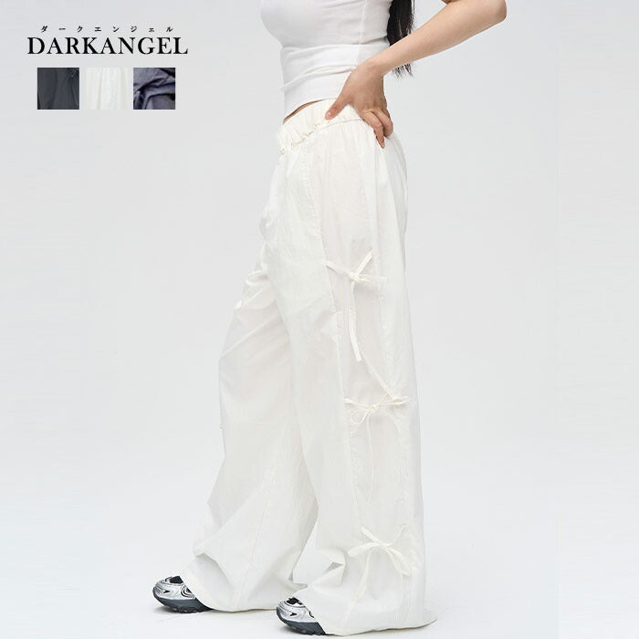 サイドリボンワイドパンツ