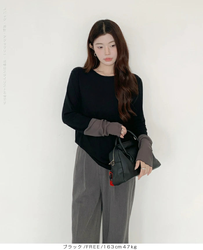 シアーカフスカットソー