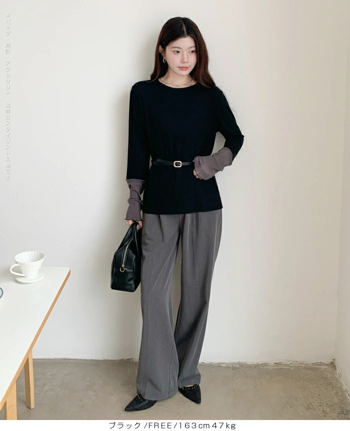 シアーカフスカットソー