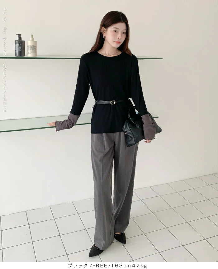 シアーカフスカットソー