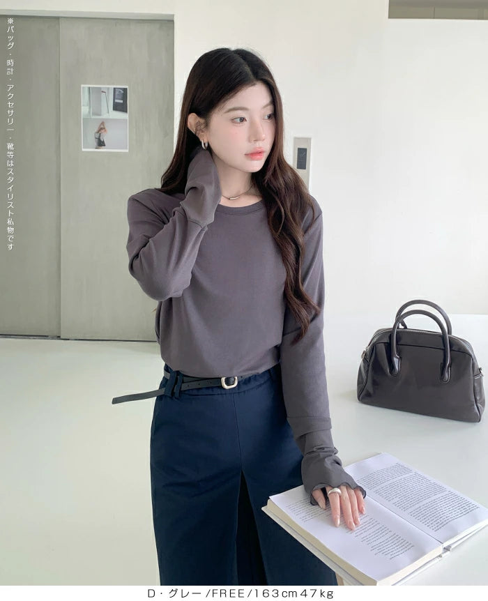 シアーカフスカットソー