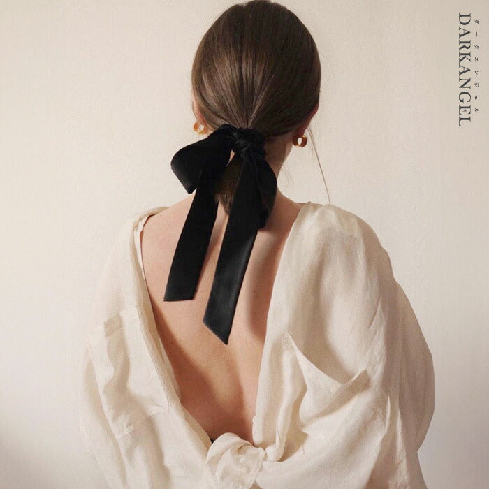 ベロアリボンヘアゴム
