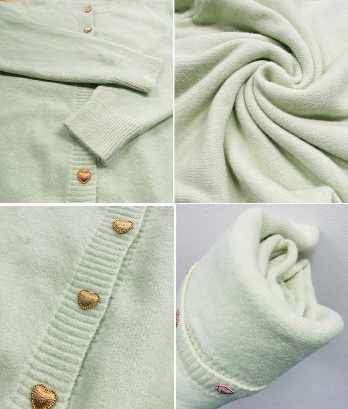 ハートボタンニットカーディガン