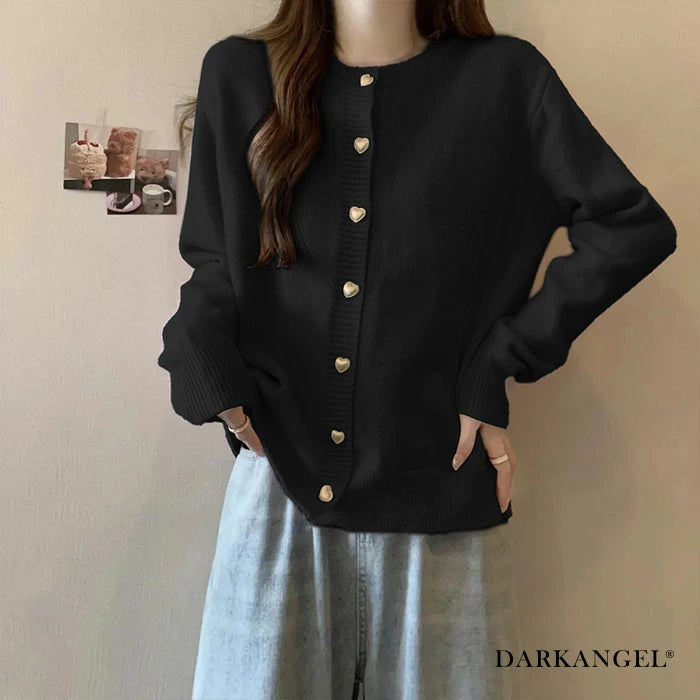 ハートボタンニットカーディガン