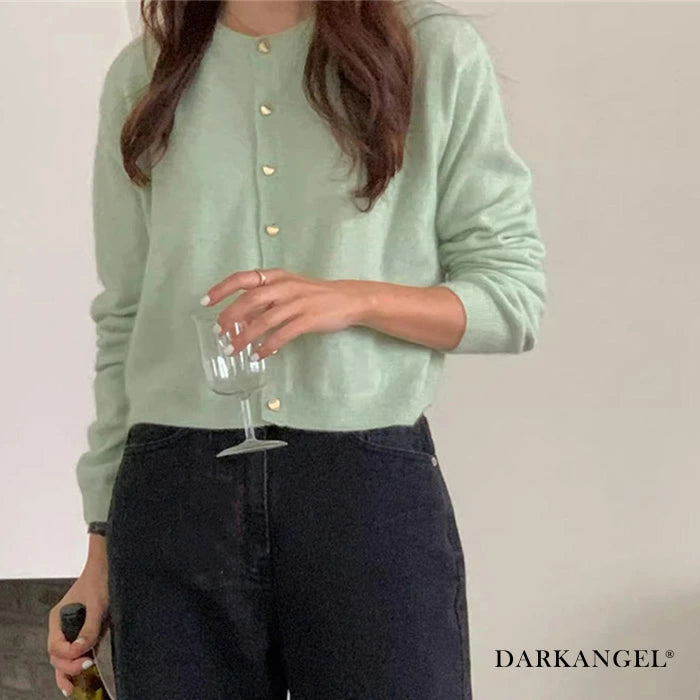 ハートボタンニットカーディガン