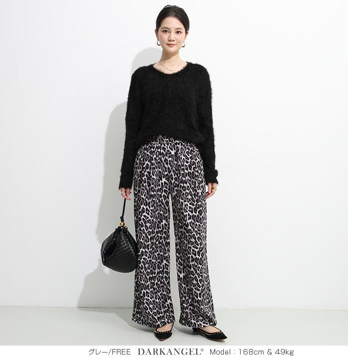 レオパード柄ワイドパンツ