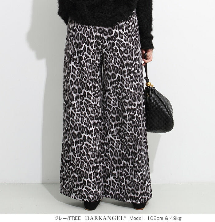 レオパード柄ワイドパンツ