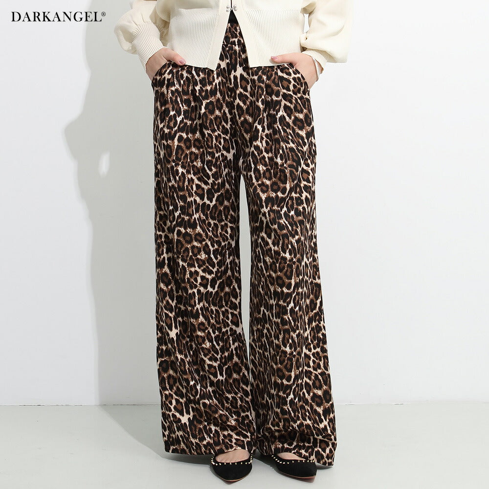 レオパード柄ワイドパンツ