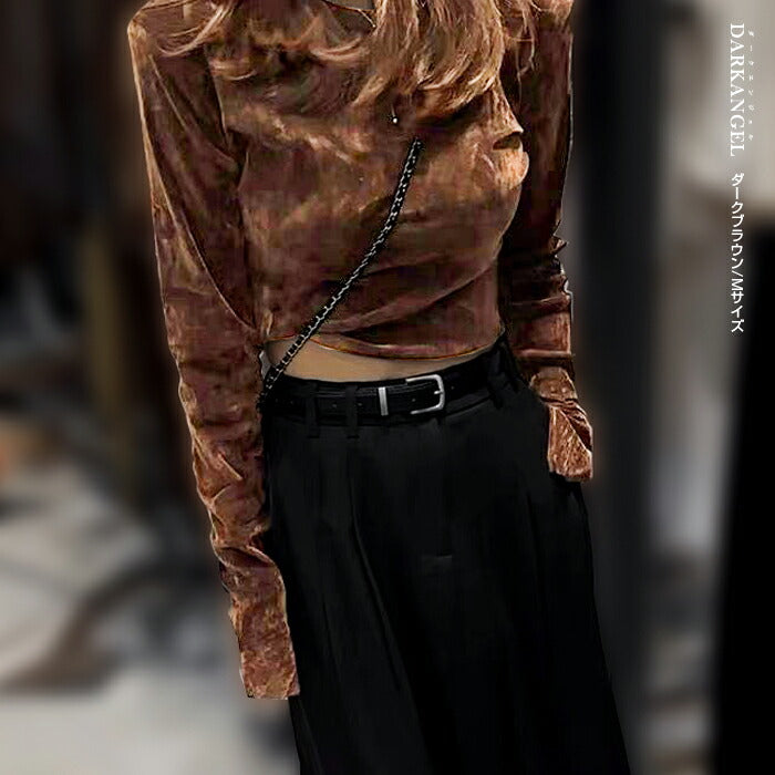 スリットスリーブベロアトップス