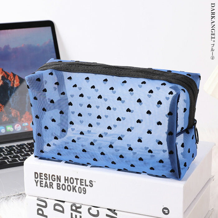 5点入り|ハートメッシュポーチ