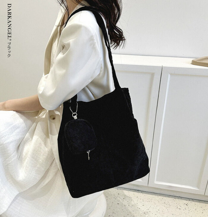 コーデュロイトートバッグ