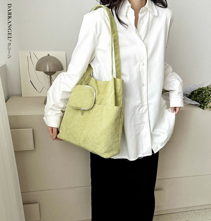 コーデュロイトートバッグ