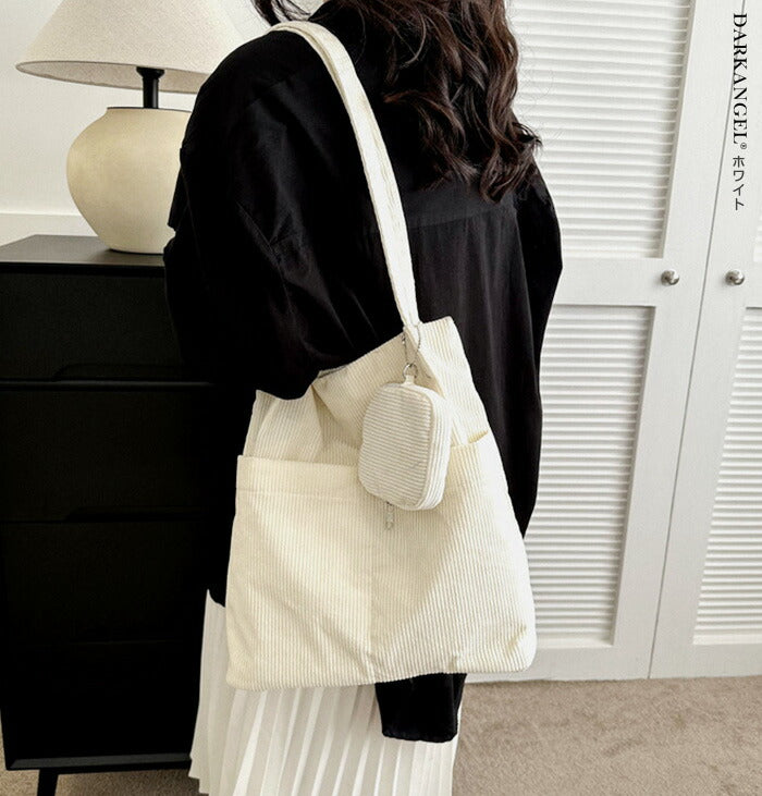 コーデュロイトートバッグ