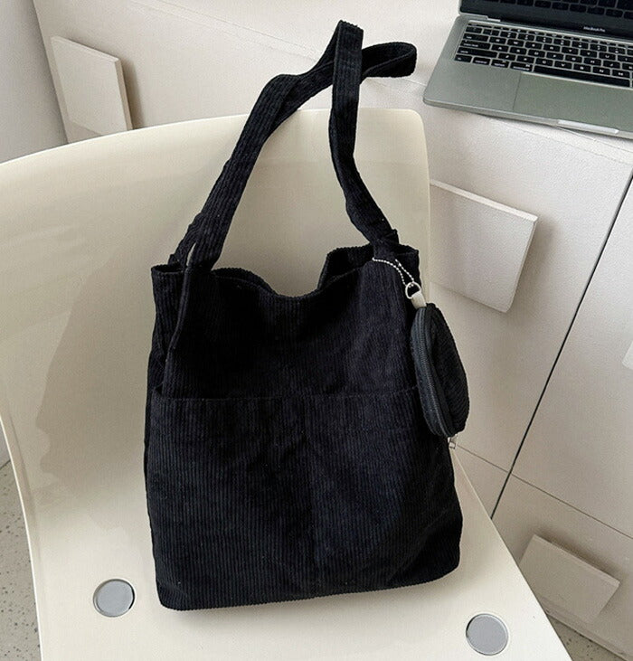 コーデュロイトートバッグ