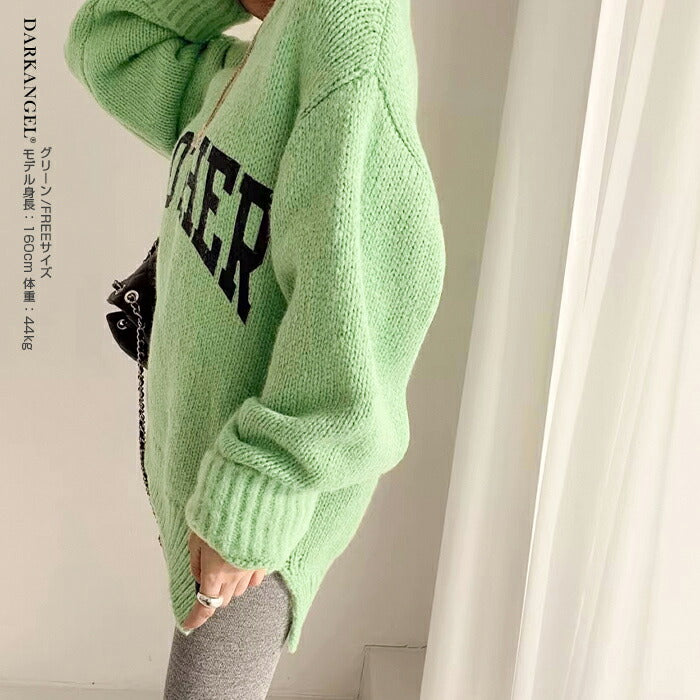 配色ロゴニットセーター