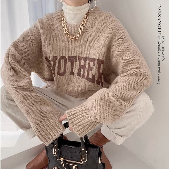 配色ロゴニットセーター